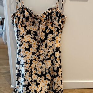 Floral Black and White Dress